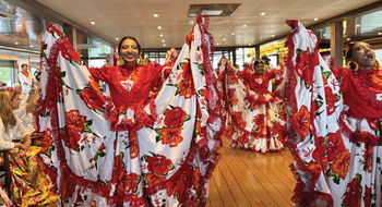 Cumbia dancers treated guests to a show onboard the AmaMelodia.