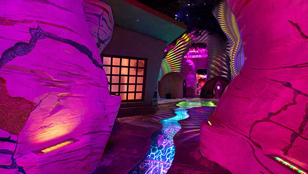 “Projected Desert" is one of many art installations hidden behind Omega Mart’s grocery store. “Projected Desert" is one of many art installations hidden behind Omega Mart’s grocery store.