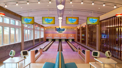 Lanai Bowl is a retro-inspired bowling alley that serves local cuisine.