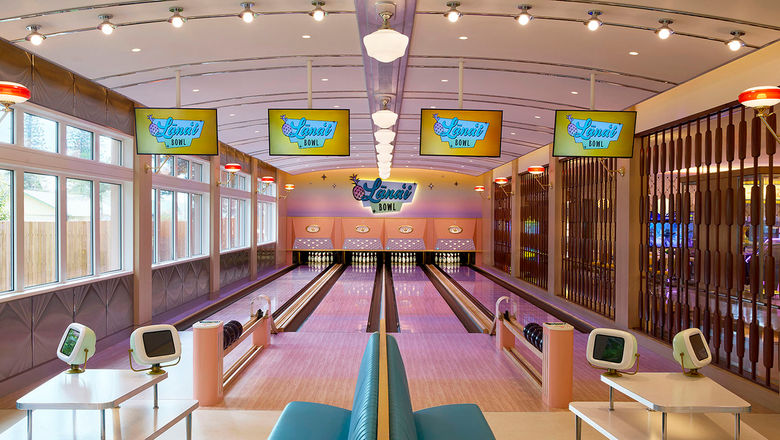 Lanai Bowl is a retro-inspired bowling alley that serves local cuisine.