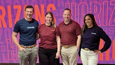 Ensemble's leadership team from left to right: Danny Finkel, senior vice president of partner relations; Kristina Boyce, senior vice president of member services; president Michael Johnson and Shahla Lalani, senior vice president of marketing and events, at the consortium's 2026 Horizons conference.