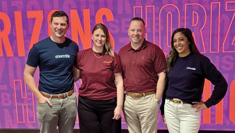 Ensemble's leadership team from left to right: Danny Finkel, senior vice president of partner relations; Kristina Boyce, senior vice president of member services; president Michael Johnson and Shahla Lalani, senior vice president of marketing and events, at the consortium's 2026 Horizons conference.