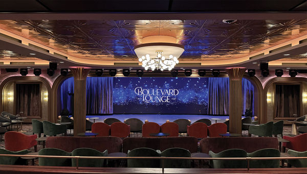 The new Boulevard Lounge hosted everything from movies to dueling piano shows during the cruise.