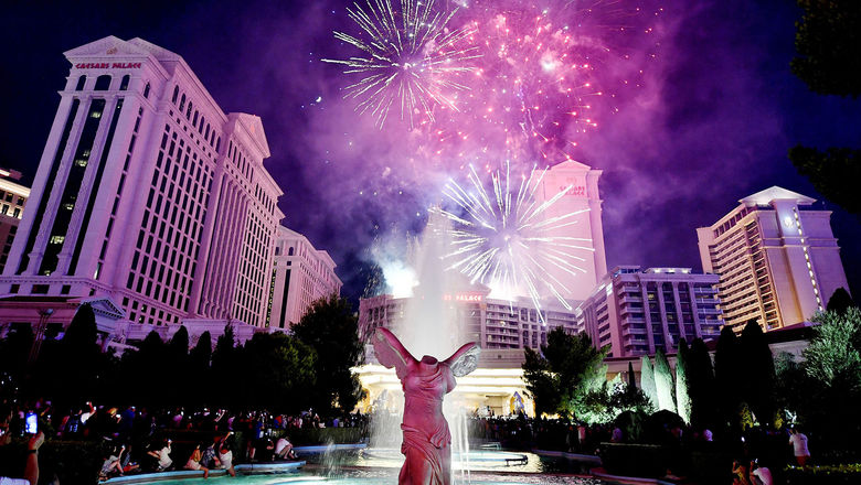 Fireworks will be set off on Saturday nights throughout the summer at different sites across the Strip and downtown.