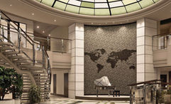 A rendering of the updated atrium on the Crystal Serenity.