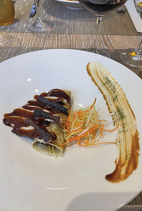 The duck wrap from the Chef's Table's pan-Asian menu.