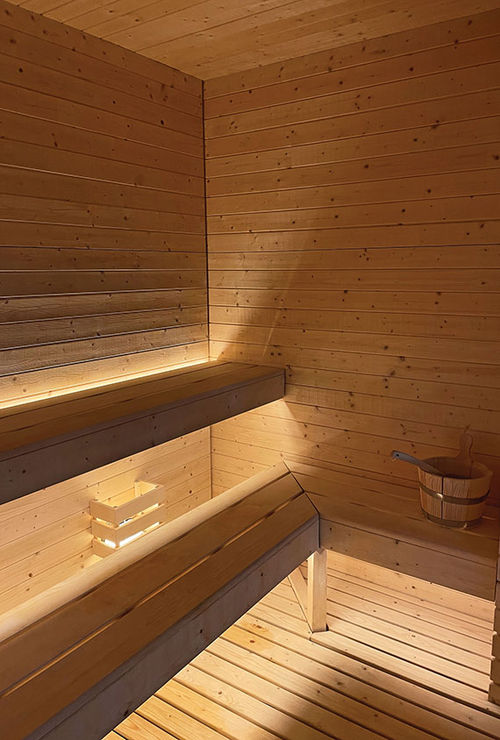 The dry sauna in the women's changing room