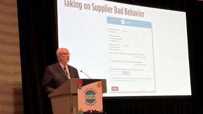 Mark Meader, executive vice president of ASTA Corporate, speaking at ASTA's Travel Advisor Conference in San Diego on May 27.