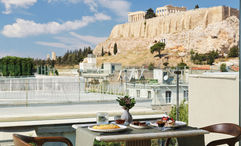 The view from a terrace at Anthology of Athens, a hotel that recently launched a program of private and small-group sessions with historians and philosophers.