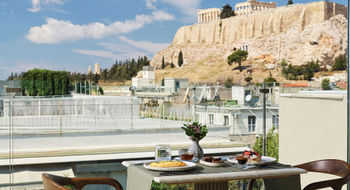 The view from a terrace at Anthology of Athens, a hotel that recently launched a program of private and small-group sessions with historians and philosophers.