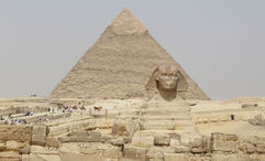 The Sphinx and the Pyramid of Khafre on the Giza Plateau. Egypt tourism has been down this spring.