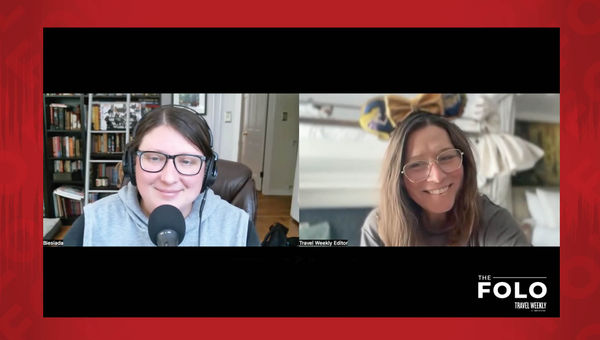 Editor of content innovation and retail Jamie Biesiada, left, and host Rebecca Tobin talk about the latest in theme parks -- Mickey ears were not required for the recording.