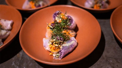 Izakaya, an Asian restaurant at Xela in Tulum, offers contemporary Asian dishes infused with coastal Mexican influences.