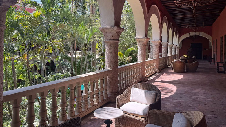 The central courtyard at the Sofitel Legend Santa Clara Cartagena.