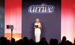 Ragan Stone, senior vice president of In the Know Experiences, on stage during Global Travel Collection's Arrive 2026.