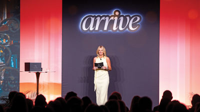 Ragan Stone, senior vice president of In the Know Experiences, on stage during Global Travel Collection's Arrive 2026.