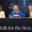 From left: Angie Licea, president of Global Travel Collection, with In the Know Experiences senior vice president Ragan Stone and GTC senior vice president of strategy and growth Josh Stevens during a press briefing at the 2026 Arrive conference.