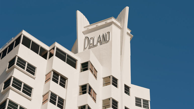 The Delano Miami Beach's restored facade.