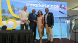 Jamaica's tourism minister Edmund Bartlett (second from left) announced a wave of developments at the Caribbean Hotel and Tourism Association's Caribbean Travel Marketplace.