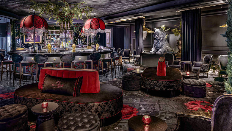 A 62-inch-tall statue of Lisa Vanderpump’s late pomeranian companion, Gigolo, is the centerpiece of the lounge that bears his name at the Vanderpump Hotel in Las Vegas.