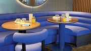 Seating at Mexican restaurant Pink Agave on the Brilliant Lady.