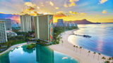 The Rainbow Tower at the Hilton Hawaiian Village is an iconic landmark in Waikiki.