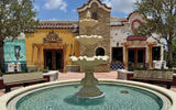 A calming fountain in DreamWorks' Puss in Boots Del Mar.