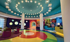 The lobby in the Universal Kids Resort, a hotel and theme park in Frisco, Texas, aimed at kids ages 3 to 8. It opens on July 1.