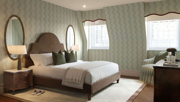 The Mansard Bedroom at the Waldorf Astoria London -- Admiralty Arch. The Mansard Bedroom at the Waldorf Astoria London -- Admiralty Arch.