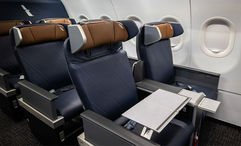 New first-class seats on American Airlines' Airbus A319 and A320 planes.