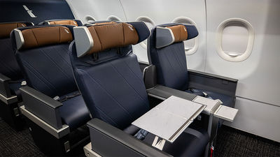 New first-class seats on American Airlines' Airbus A319 and A320 planes.