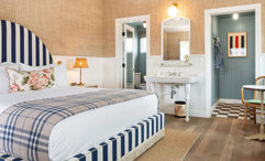 A guestroom at Le Petit Pali Laguna Beach in Southern California.
