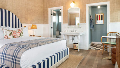 A guestroom at Le Petit Pali Laguna Beach in Southern California.