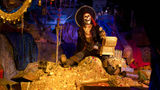 A new audio-animatronic figure on the Pirates of the Caribbean attraction turns from a pirate into a skeleton using real-time front projection and a mechanical head.