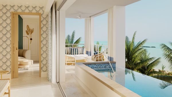 The Sandals Caribbean Cay will have a new room category: SkyPool Suites.