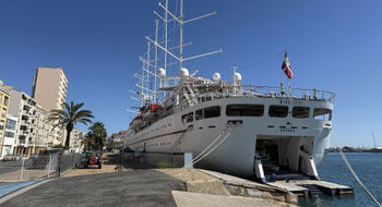 The Wind Surf docked in Sete, France, during a three-night Windstar cruise.