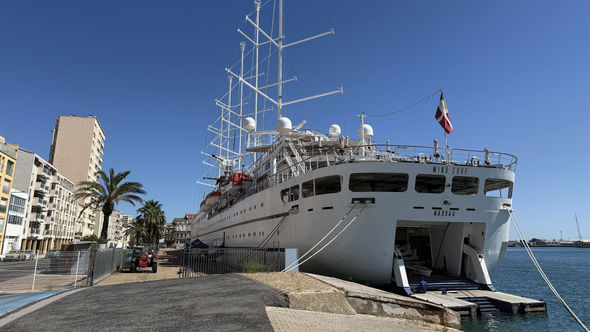 The Wind Surf docked in Sete, France, during a three-night Windstar cruise.