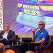 Royal Caribbean Group CEO Jason Liberty (left) and Royal Caribbean International CEO Michael Bayley speak to members of the press on the Legend of the Seas.