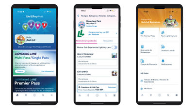 Spanish translations for select pages on the My Disney Experience and Disneyland apps are now available.