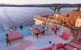 The Hideaway, an adults-only area, on the Legend of the Seas, with Italy in the distance.