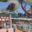The Category 6 waterpark as seen from the adults-only Hideaway pool area.