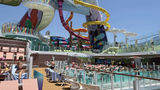 The Category 6 waterpark as seen from the adults-only Hideaway pool area.