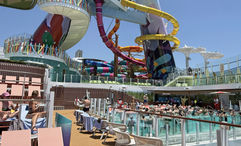 The Category 6 waterpark as seen from the adults-only Hideaway pool area.