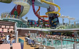 The Thrill Island waterpark above the adults-only Hideaway on the Legend of the Seas.