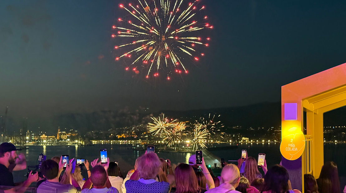 Fireworks viewed from Legend of the Seas yesterday in Malaga.