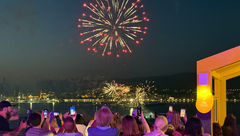 Fireworks viewed from Legend of the Seas yesterday in Malaga.