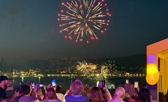 Fireworks viewed from Legend of the Seas yesterday in Malaga.