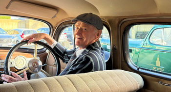 John, a local farmer-turned-volunteer for the Art Deco Trust, gives tours dressed in 1930s period attire.