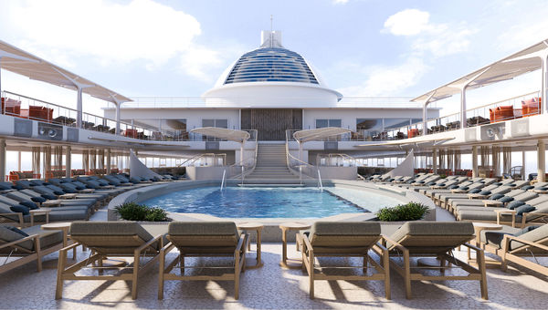 A rendering of the Solara pool deck on Regent's Seven Seas Prestige. A rendering of the Solara pool deck on Regent's Seven Seas Prestige.