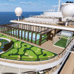 The Seven Seas Prestige's sports deck will have a yoga area, a pickleball and padel court, an 18-hole putting green and games, including digital shuffleboard tables.